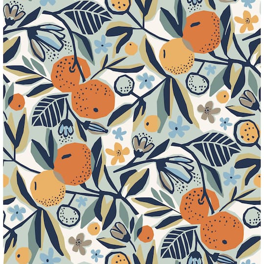 Clementine Garden Peel &#x26; Stick Wallpaper